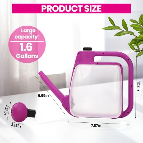 1.59 Gallon Purple Clear Plastic Foldable Garden Watering Can - Image 2