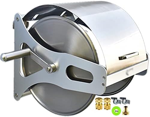 Stainless Steel Garden Hose Reel Cart with Cover & Hose for Household Car Washing - Wall-Mounted Watering Gun Organizer & Gardening Essentials by Unknown