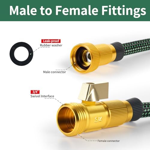 Garden Hose 100 FT, Non-Expanding, 10 Functional Nozzles, Anti-Kink - Image 2