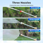 Jet Nozzle Power Washer, Includes 3 Pressure Nozzles and Quick Connectors, New Pressure Washer, Spray Nozzle for Garden Patio Outdoor Cleaning (Black 1 Pcs) - Image 2