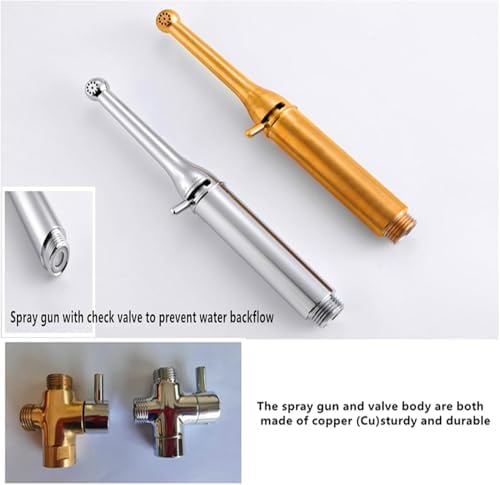 Brass Premium Handheld Bidet Sprayer-Used for Baby Cleaning, Used for Female cleahand Bidet sprayning,Pet Bathing，Toilet Cleaning,Adjustable Water Pressure-Bidet Toilet Sprayer 8.5in - Image 2