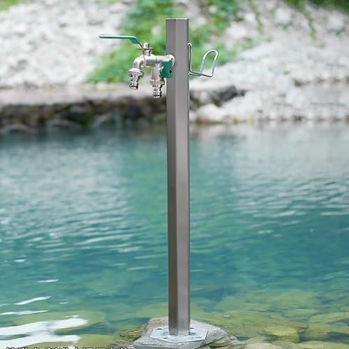 Floor Mounted Faucet Outdoor Water Pipe Vertical Fountain Irrigation Column,Vertical Garden Water Column,freestanding Hose Stand with Faucet,for Patio/Backyard - Garden Hose Stand,Garden Wat by Unknown