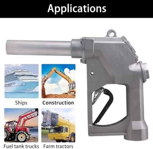 1-1/2" 1.5" Inch NPT Automatic Shut-Off Fuel Nozzle,Fuel Hose Swivel,Big Flow Rate 53 GPM,Heavy Duty Fuel Transfer Pump Gas Diesel Nozzle,3-Notch Hold Open Clip,working pressure 44PSI - Image 7