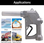 1-1/2" 1.5" Inch NPT Automatic Shut-Off Fuel Nozzle,Fuel Hose Swivel,Big Flow Rate 53 GPM,Heavy Duty Fuel Transfer Pump Gas Diesel Nozzle,3-Notch Hold Open Clip,working pressure 44PSI - Image 7
