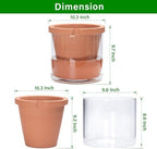 D'vine Dev Self Watering Terracotta Planter Pot, 10 in, 37-X-D-1 - Image 2