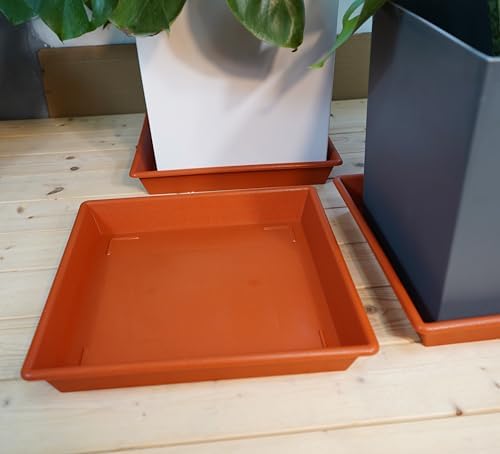 NIMYAU Square Plant Saucer 14 Inch 2 Pack 6 8 10 12 14 16 18 20 Inch, Plant Trays for Pots Heavy Duty Plastic Plant Saucers for Indoors Outdoors, Flower Pot No Holes Plant Drip Trays - Image 5