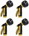 Green Thumb 6-Pattern Metal Hose Nozzle, Rear Trigger, Rubber Grip - Pack of (4) by Unknown