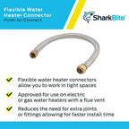 SharkBite 3/4 Inch x 3/4 Inch FIP x 24 Inch Stainless Steel Braided Flexible Water Heater Connector, Push To Connect Brass Plumbing Fitting, PEX Pipe, Copper, CPVC, PE-RT, HDPE, U3088FLEX24LF - Image 4