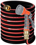 Kink Free Garden Hose 5/8 in x75ft Flexible Rubber Water Hose Male/Female3/4inch100% Solid Brass Fittings Outdoor Garden Hose for Lawns,Floor,Yard Washing,Pet Cleaning,Car Pipe Washing(75FT) by M+JJYPET