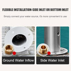 Outdoor Faucet Antifreeze Column, 50/86cm Freestanding Hose Stand with Stainless Steel Tube, Weatherproof Water Fountain, Side/Ground Inlet for Garden Use - Image 6