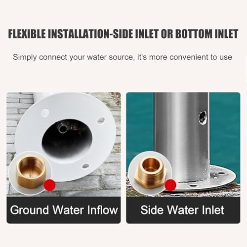 Freestanding Outdoor Faucet Antifreeze Water Column 50/86cm, Weatherproof Stainless Steel Hose Stand with Tap, Ideal Garden Water Feature Fountain for Side/Ground Inlet - Image 6