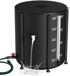 SKM Collapsible Rain Barrel, Anti-Leak 1000D 3-Layer PVC, 53 Gallon, Black by SKM