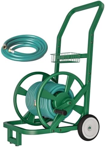 Artigarden Garden Hose Reel Cart with Wheels, Outdoor Water Hose Cart Green by Artigarden