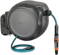 GARDENA Retractable Garden Hose Reel - 100 Feet - Auto Retract Hose Reel with 180° Swivel Wall Mount - Heavy Duty - Includes Spray Nozzle - 20505 by Unknown