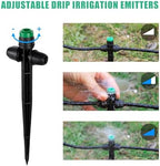 Leak-Proof Adjustable 30PCS Drip Irrigation Emitters Sprayer and 30PCS Drip Irrigation Mister with Lock Barbed for 1/4" Irrigation Tubing - Image 2