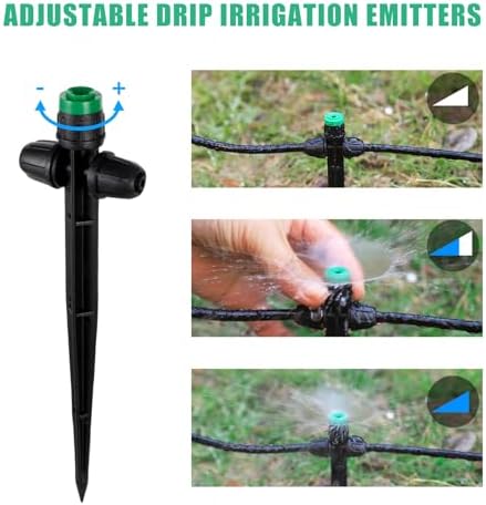 Leak-Proof Adjustable 30PCS Drip Irrigation Emitters Sprayer and 30PCS Drip Irrigation Mister with Lock Barbed for 1/4" Irrigation Tubing - Image 2