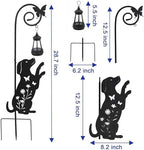 2 Pack Solar Cat Dog Lantern Garden Stakes 28.7in Metal Night Light - Image 5