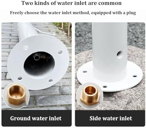 Outdoor 304 Stainless Steel Cylindrical Vertical Garden Water Column, Decorative Yard Hydrant Water Feature Fountain, Freestanding Garden Hose Holder with Full Copper Faucet,for Irrigation and Water - Image 4