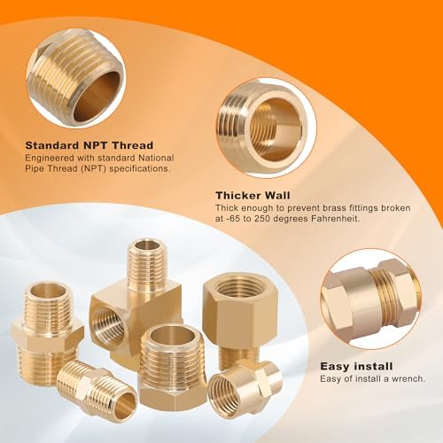 146Pcs Brass Hose Pipe Fitting & Hose Barb Fitting Kit - Image 6