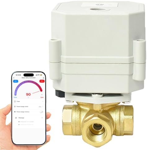 DN10 WiFi Remote Control Smart Water Valve,3/8” DC5V-DC12V Brass 3-Way Electric Ball Valve by ILSY-IVA