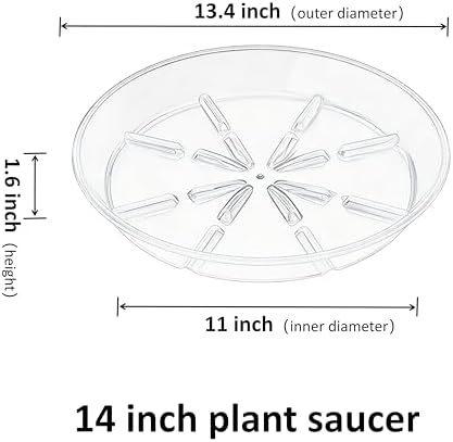 4 Pack of 14 inch Plant Saucer Plant Tray, Plastic Plant Saucer, Plant Tray for Pots, Plant Saucers for Indoors Planter, Garden Water Plate Bowls for Gallon Grow Bags (White) - Image 2