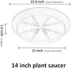 4 Pack of 14 inch Plant Saucer Plant Tray, Plastic Plant Saucer, Plant Tray for Pots, Plant Saucers for Indoors Planter, Garden Water Plate Bowls for Gallon Grow Bags (White) - Image 2