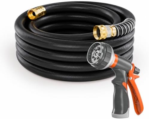 SPECILITE Garden Water Hose 50 ft x 3/4", Heavy Duty & Kink-less, Black by SPECILITE