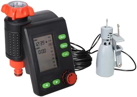 LCD Display Solenoid Valve Irrigation Timer, Garden Water Timer Standrad Controller System and Rain Sensor Or Humidity Sensor (Color : Silver, Size : with rain Sensor) by Unknown