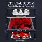 Preserved Real Flower Rose in Large Angel Figurine Glass Dome, LED Light Up Red Rose Gifts for Mom, Valentine’s Day Gift for Mother, Decorative Desk and Home Display - Image 3