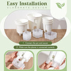 Wonderjune Self Watering Planter, 4.72'', 5.91'', 7.09'', White, 9 Pcs - Image 6