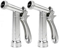 RESTMO 2 Pack 100% Metal Rust-Proof Chrome Garden Hose Nozzle Heavy Duty by Restmo