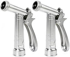 RESTMO 2 Pack 100% Metal Rust-Proof Chrome Garden Hose Nozzle Heavy Duty by Restmo