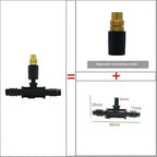 Adjustable Brass Atomizing Nozzle with Drip Connector, Micro Spray Drip Emitter, Adjustable Sprinkler Drip Sprayer Kit 20pc Copper Nozzle+8/11 tee - Image 2
