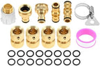 9 Pcs Brass Garden Hose Tap Quick Connector Pipe Fitting Kit for Outdoor Tap Connector Connecting Nozzles/Hoses/Pipes/sprinklers by Unknown