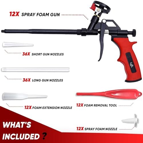 Professional Expanding Foam Spray Gun, 12 Insulation Guns + 108 Extenders - Image 2
