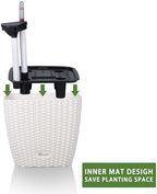 Dexceder 9x8 Self Watering Planter (Ivory White Rattan) - Image 4