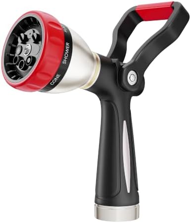 FANHAO Fireman Style Garden Hose Nozzle Heavy Duty Metal, 8 Spray Patterns by FANHAO