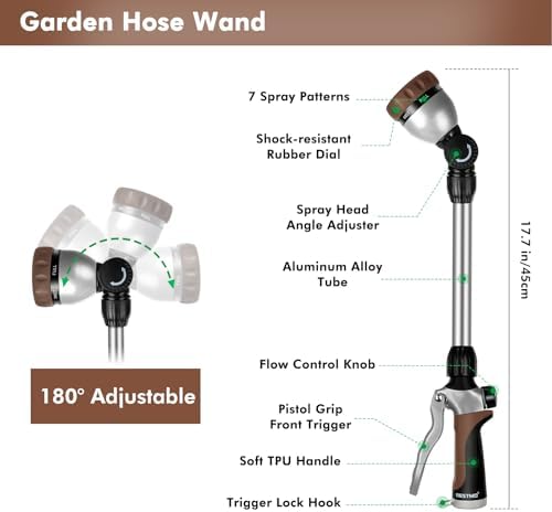 RESTMO Heavy Duty Metal Hose Wand, Watering Wand for Garden Hose - Image 2