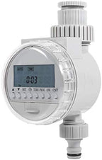 GLOGLOW Solar Water Timer, LCD Automatic Irrigation Controller with Solar Panel and Rechargeable AAA Batteries, 16 Programs, Rain Cover Filter, for Lawn Garden Drip System Busy by GLOGLOW
