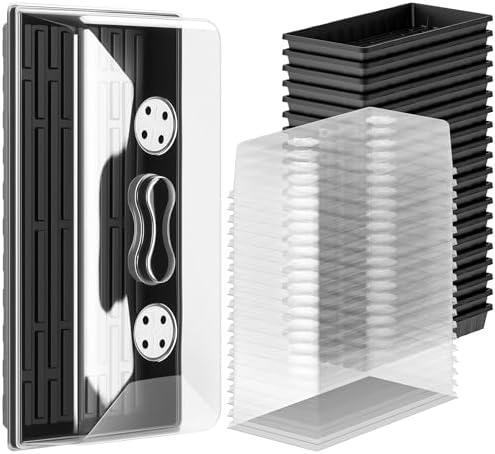 ZJP 20-Pack Heavy Duty 1020 Seed Starter Trays with 5" Humidity Domes, Thick Plant Propagation Trays with Clear Domes for Greenhouse Seed Germination & Microgreens (20 Pack (Tray + Dome)) by Unknown