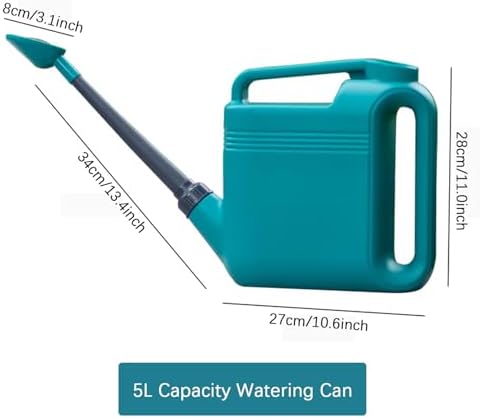 Plastic Watering Can for Indoor Outdoor Plants Long Spout with Removable Sprinkler Head - Image 2