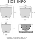 Kante Set of 3 Black Concrete Bowl Planters 18" 14" 18" Dia - Image 2