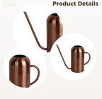 Watering Can for Indoor Plants, 50.7 Fl Oz 1500 Ml, Stainless Steel, Long Spout, Copper, with Handle, Vintage Style, Ideal Houseplants Flower Arrangements - Image 5