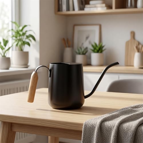 Indoor Plant Watering Can, Stainless Steel Long Spout Watering Can for Potted, Balcony Pots and Home Care Stainless Steel Indoor Plant Long Spout Metal Waterer Balcony Planter Pour Control Care - Image 4