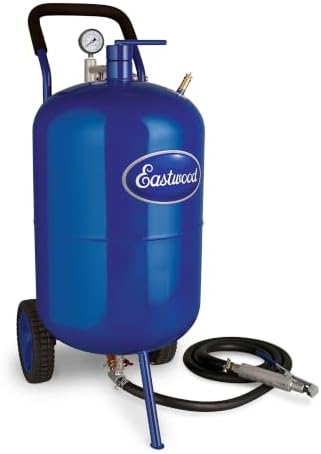 Eastwood 200 Lbs Portable Air Pressure Abrasive Blaster Tank with Blast Hose & Pressure Gauge to Remove Rust and Paint Faster by EastwoodCo