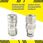 3/4" SAE Thread Flat Face Hydraulic Quick Connect Coupler Set Fit for Skid Steer,1/2" Body Heavy-Duty Carbon Steel Coupling with Dust Cap(4pcs) - Image 3