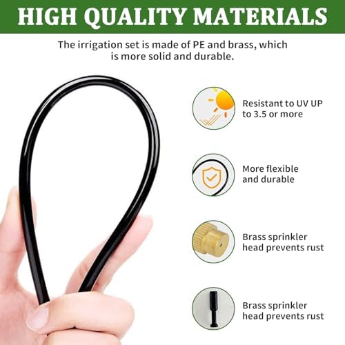 200Ft 1/4” Drip Irrigation System – Drip Irrigation Kit & Garden Watering System with 32 Pcs 360° Adjustable Copper Nozzles, Automatic Mist Spray for Raised Bed, Lawn, Garden & Potted Plants - Image 2