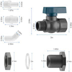 4 Pack 3/4 in Rain Barrel Spigot Kit PVC Garden Rain Barrel Valve - Image 2