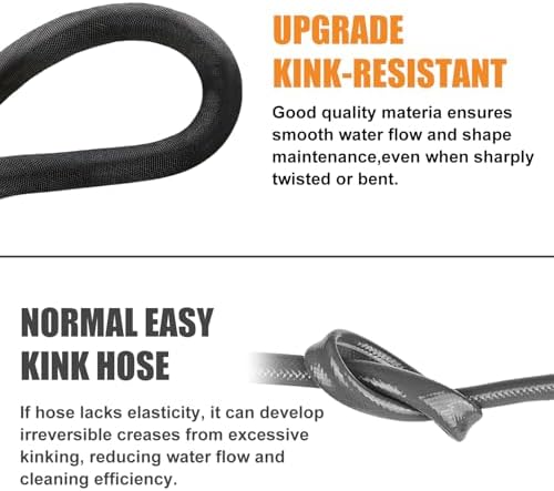 Garden Hose 50FT, Camper Water Hose with Nozzle Ultra-Light & Flexible Garden Water Hose - Burst-Resistant, Kink-Free, High-Pressure Use for Lawns, Gardens, and Outdoor Cleaning - Image 2
