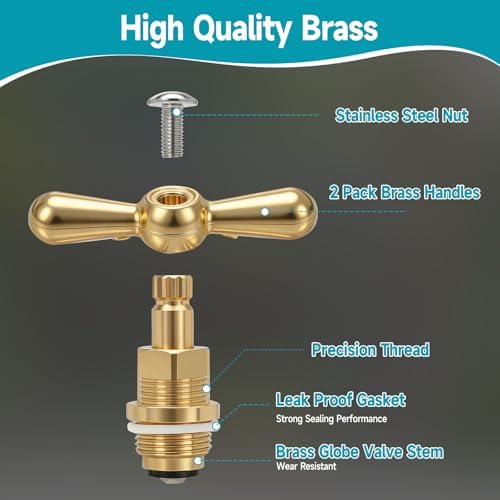 3 Pcs PK1100 Brass Globe Valve Faucet Stem and Bonnet Replacement Kit Compatible with Arrowhead Hose Bibs, Boiler Drains & Sill Faucets - Image 5